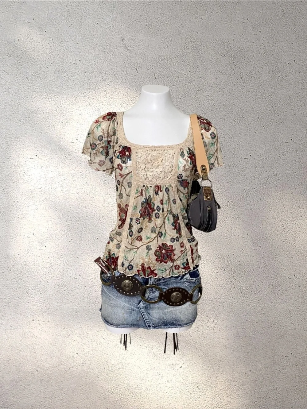Rare Archive Denim & Supply Ralph Lauren Boho Floral Lace Blouse | Whimsigoth Fa - Picture 2 of 7